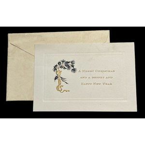 Vintage Greeting Card Merry Christmas and a Bright New Year Used Holly Leaf 1922